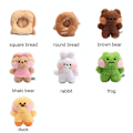 Miniatyrbillede 3 af 5: Brødserie Tegnet plysdukke Kawaii Frø And Ornament Fyldt nøglering.CA square bread