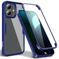 Miniatyrbild 1 av 4: 360-fodral för iPhone 16, Full Protection Soft TPU Front och Hard PC Back - Marinblå Transparent