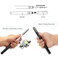 Miniatyrbillede 4 af 5: 1M / 1,4M Lomme Foldbar Fiskegrej Rulle Combo Mini Pen Fiskegrej Sæt Teleskopfiskeri sort 1M