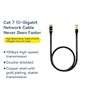 Miniatyrbilde 4 av 5: Baseus 50cm Cat7 RJ45 Nettverkskabel Svart