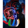 Miniatyrbillede 2 af 5: Halloween Maske LED Maske & handsker i flere lystilstande Multicolor (1 Sæt)_ca Multicolor (1 Set)
