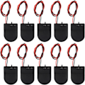 Miniatyrbillede 1 af 5: 10 stk. CR2032 Batteriholder 1x 3V Knapcellebatteriholder med Kabel og ON-OFF-kontakt (Sort)