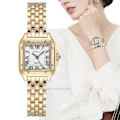 Miniatyrbillede 3 af 5: 2023 Dame Mode Firkantet Ur Dameur Quartz Ur Kvalitets Dame Romersk Proportion Ur Guld