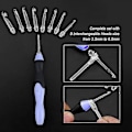 Miniatyrbilde 2 av 2: 1 LED-strikket heklesett med 9 utskiftbare hoder for strikkepinner og syverktøy (lilla)