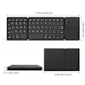 Miniatyrbild 2 av 5: Tri-Fold Bluetooth Tangentbord, Portabelt Mini Bluetooth-Tangentbord med Trackpad Mus - Svart