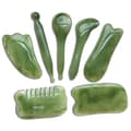 7-delars Gua Sha-set, Harts Gua Sha-set för ansikte och nacksmärta grön