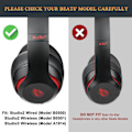 Miniatyrbilde 2 av 5: Erstatningsørekputer for Beats Studio 2 & Studio 3 Kablede & Trådløse Hodetelefoner, Øreputer med Mykt Proteinlær, Støyreduserende Memory Foam