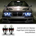 Miniatyrbilde 2 av 3: 1 par 8000K hvite LED Angel Eye Marker Halo-lamper for E39 E53 E60 E63 E64 E66 E87 5 6 7 X3 X5