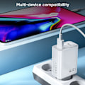 Miniatyrbilde 5 av 5: 120W USB-lader Hurtiglading QC3.0 USB C-kabel Type C-kabel Mobiltelefonlader for Huawei Samsung Xiaomi Quick Charge EU-Hvit-10A
