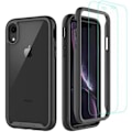 Pikkukuva 1 / 5: SQBB CellEver Kirkas suojakotelo iPhone XR:lle, vahva suojaus liukumattomalla TPU-puskurilla ja [2 karkaistua 9H lasista valmistettua näytönsuojaa] Sho Black