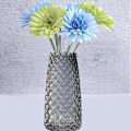 Miniatyrbilde 4 av 5: Dekorativ vase, moderne halvtransparent grå, vase for kontor, hjem, flat, ananasstruktur