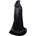Miniatyrbillede 4 af 4: Halloween-kappe cos Dødens kappe vampyrhekskappe festkostume voksne børn sort kappe_ca