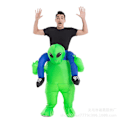 Pikkukuva 3 / 3: Alien Ilmapuku Halloween Cosplaylle Ratsastavat Avaruusoliot Aikuinen (150-190cm) Riding aliens Adult (150-190cm)