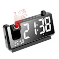 Miniatyrbild 1 av 5: CASA Projektionsväckarklocka HD LED-Display Smart Projektionsklockor för Sovrum 180 Graders Roterbar Digital Klockprojektor B