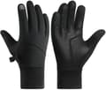 Vintercykelhandsker, termisk polyester, vindtætte, vandafvisende, skridsikker silikone, touchscreen, mænd og kvinder, sort, størrelse M