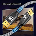 Miniatyrbilde 2 av 4: DisplayPort 2.1-kabel 16K 30Hz 40Gbps 3D Dynamisk HDR Hann til Hann DisplayPort-kabel for FreeSync for G Sync Gaming-skjerm 1,5 m