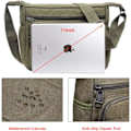 Miniatyrbild 4 av 5: Vattentät budväska axelremsväska 13 tum, multifickor canvas crossbody-väska för män, avslappnad lätt axelväska för utomhusfiske camping Kaffe Coffee