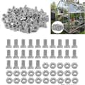 50 st Aluminiummuttrar Set Växthus Rostfria Muttrar för Uteplats Växthus Tillbehör