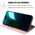 Miniatyrbilde 2 av 4: Etui for iPhone 16, beskyttende klaff Anti-ripeslagfast mykt syntetisk skinn - Rosa Black