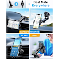 Miniatyrbilde 3 av 4: Biltelefonholder, [Supersterk sugekopp] Telefonholder for dashbord, Universal Handsfree Dash Vindrutefeste Luftventil Bil Lastebil Stativ