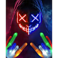 Miniatyrbillede 1 af 5: Halloween Maske LED Maske & handsker i flere lystilstande Multicolor (1 Sæt)_ca Multicolor (1 Set)