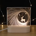 Miniatyrbillede 3 af 5: LED-lysbase i træ, 2 stk. Drevet skrivebordsdisplay Rektangulær bundplade USB-oplyst træbasestativ til glas akrylplade, Varmt lys