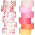 12 Rullar Washi Tejp Set Maskering Dekorativ Tejp (Rosa Mix)