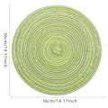Pikkukuva 3 / 5: 6 kappaleen lautanenalussetti, pyöreät PP-punotut lautasenalusliinat, 36 cm (vihreä)