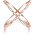 Sterling silver CZ-ring med 18K guldplätering och korsdesign