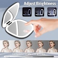 Miniatyrbillede 3 af 5: Kompakt spegel med 1X / 10X forstørrelse, bærbar lommespejl, makeup spejl med 2-sidet LED-lys, USB-C opladbar rejsespejl (sort)