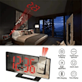 Miniatyrbild 3 av 5: LED Digital Väggklocka Projektionsklocka Projektor Takklocka med Tid Temperatur Display Bakgrundsbelysning Snooze Klocka för Hem J Vit röd_ca White red