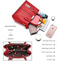 Miniatyrbillede 5 af 5: Dame Messenger Taske Håndtaske Læder Crossbody Punge Håndtasker Red