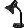 Miniatyrbillede 1 af 4: Enkel sengebordslampe, skrivebords- og læselampe i stål og sort plast, E27-fatning