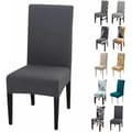 Set med 6 Universal Stretch Stolsöverdrag - Modern - Grå