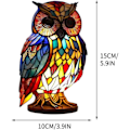 Miniatyrbilde 4 av 4: Malt glass Dyr Form Bordlampe, Bohemian Resin Dyrlampe for soverom Stue Hjemmekontor Innredning Gave (ugle)