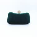 Sammet Bronzad Kvällsväska Retro Clutch - Grön