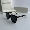 Miniatyrbillede 1 af 4: Gentle Monster Her 01 Flatba Unisex Sorte Solbriller Hvidt Sæt 2022