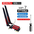 Miniatyrbillede 2 af 5: CASA WiFi 7 BE200 Pro Pcie Trådløst Netværkskort + 10DB Antenne BT5.4 Tri Band 2.4G/5G/6GHz BE200 WiFi