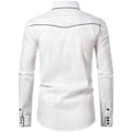 Miniatyrbillede 2 af 5: Western Cowboyskjorte til mænd Mode Slim Fit Design Sort 4 L_ca Black 4 L