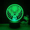 Miniatyrbilde 2 av 5: Jagermeister nattlampe 16 farger med fjernkontroll 3d illusjonslampe barnerom dekorative festlige lamper -- Svart base