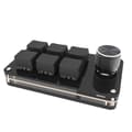 Mini 6-tangenters programmerbart mekaniskt USB-tangentbord med anpassade genvägar och vridknapp för Windows, Linux och macOS, svart