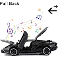 Pikkukuva 4 / 5: Leikkiauto Lambo Sian FKP37 Metallimalliauto Valoilla ja Äänellä Takana Leikkiauto Pojille 3+ (Musta)
