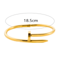 Miniatyrbilde 4 av 4: Armbånd i rustfritt stål Gull Sølv Solid Metalisk Mansjett Ny design Neglemote Kvinner Tenåring Jenter Armbånd Smykker Armbånd Sølv