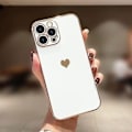 Miniatyrbillede 4 af 4: iPhone 16 Etui - Silikon Hjerteformet Beskyttelse Stødsikker Blød Slim Hvid
