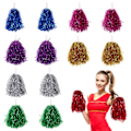 Miniatyrbilde 2 av 5: 14 stk Cheerleading Pom Poms Metallisk Folie Cheerleader Pom Poms med Håndtak for Sportsarrangementer Cheerleading Party Kostymetilbehør