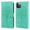 Miniatyrbillede 4 af 5: Kompatibelt iPhone 11 Pro Max Læder Cover Etui Coque - Grønt træ og rådyr null none