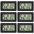 Miniatyrbillede 1 af 4: Digitalt temperatur- og fugtighedsmåler Termometer Mini Digitalt Termometer Hygrometer og Fugtighedsmåler Sort (6-pak - Firkantet) (ca.)