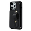 Miniatyrbillede 4 af 5: Til iPhone 12/12 Pro Kortholder Telefoncover Armbånd Støtteben Pu Læder+tpu Cover Black