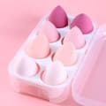 Makeup Blender Puderpuff Sminksvamp med förvaringslåda 8 st rosa låda 1