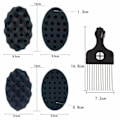 Miniatyrbild 2 av 5: Magic Curl Sponge Twist Sponge Dubbelsidig Hårborste Sponge Hair Sponge Twist Curl Sponge Magic Hair Braider Coils Dreadlock Curl Brush 2 delar